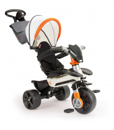 Triciclo Con Maniglia Triciclo Passeggino Evolutivo INJUSA City Max - Per Bambini 6 Mesi-3 Anni | Con Maniglia E Zaino, Bianco Triciclo Bambini 1 Anno