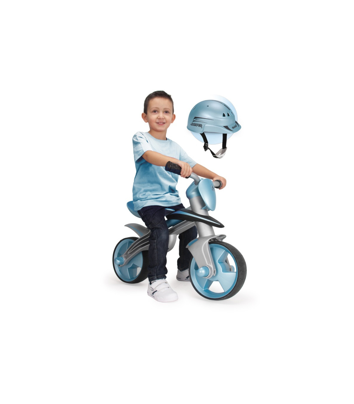 Bici sin Pedales Jumper Azul con Casco