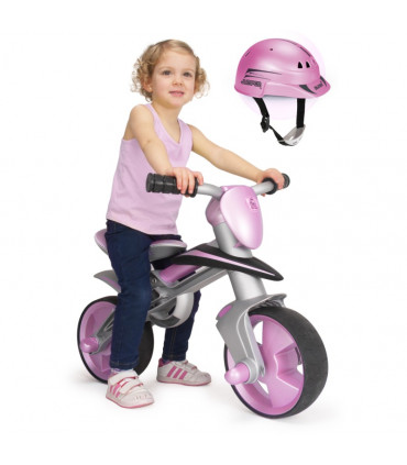 Bicicleta sin Pedales Jumper Rosa con Casco