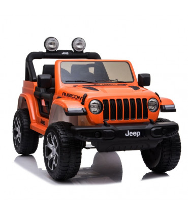Jeep Rubicon 12V Orange Electric Ride-On Car for Kids