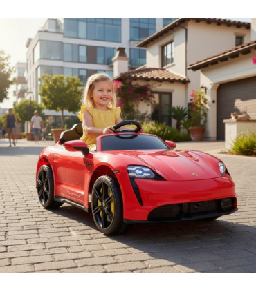 Elektroauto Porsche Taycan 12V Rot