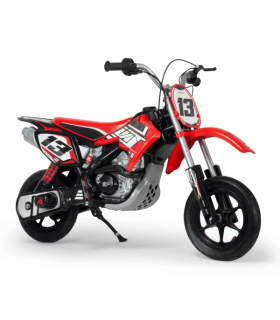 INJUSA - Moto Eléctrica Cross CR, Batería 6V, para Niños +3 Años, con  Bandas de Goma en la Rueda Motriz, Ruedas de Apoyo y Acelerador en Puño