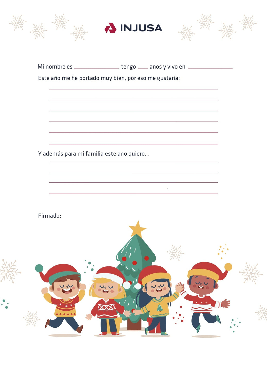 ¡Ya está aquí la carta descargable para Papá Noel y los Reyes