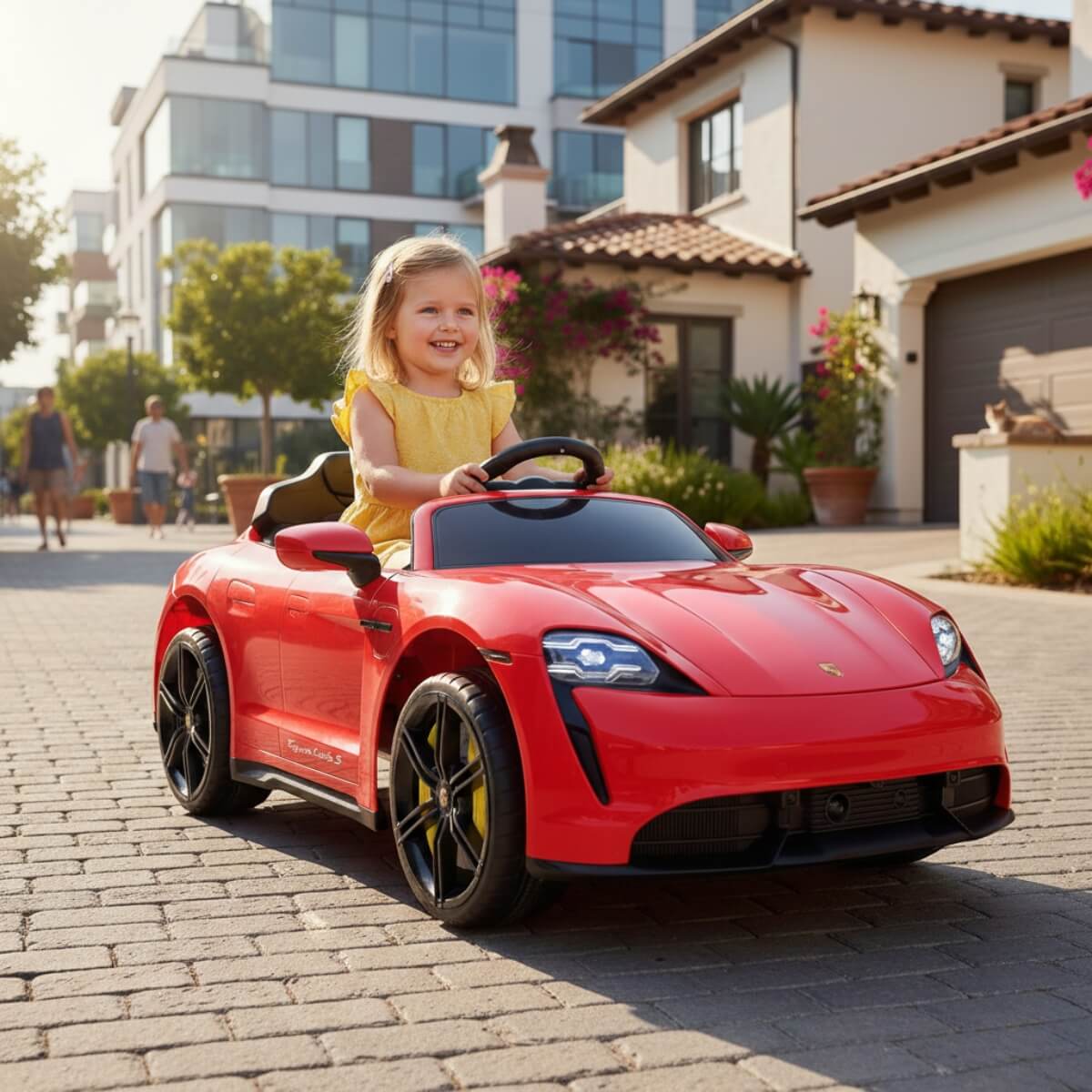 Voiture Électrique Porsche Taycan 12V Rouge