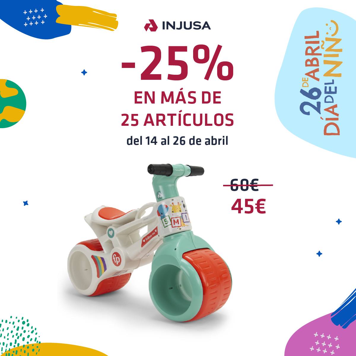 INJUSA - Moto Correpasillos Rayo Fisher-Price, para Niños de 18